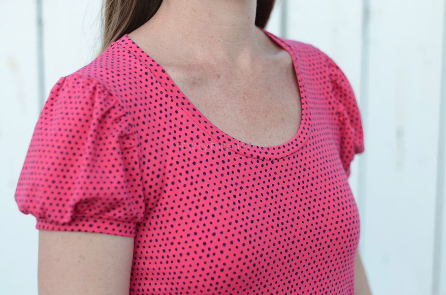 Honeygirl Tee PDF Sewing Pattern, for 100% Cotton Pointelle and Rib Knits,  B-cup/d-cup Options, Long/short Sleeve, Two Necklines. 